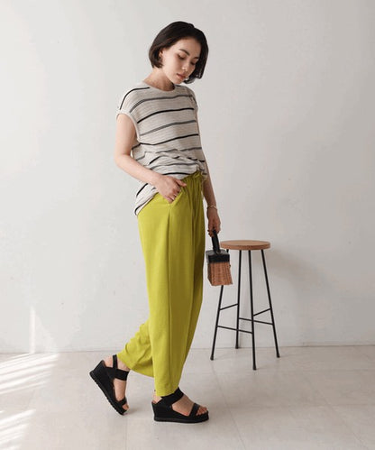 Sheer Border Knit Vest◇Elegant Striped Knit Vest