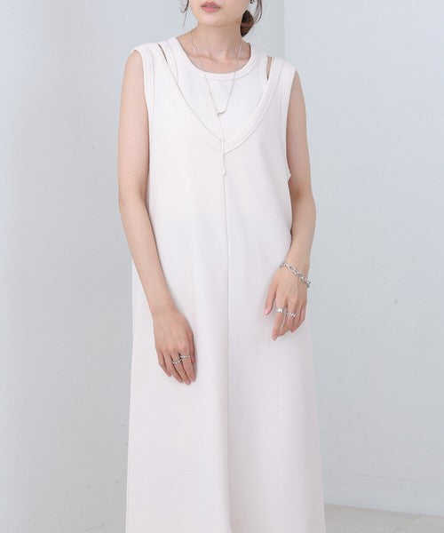 Layered Set Dress◇Combines Both Stretch and Moderate Texture
