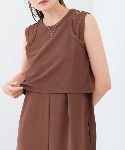 Layered Set Dress◇Combines Both Stretch and Moderate Texture