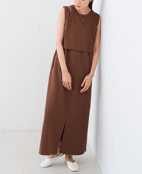 Layered Set Dress◇Combines Both Stretch and Moderate Texture