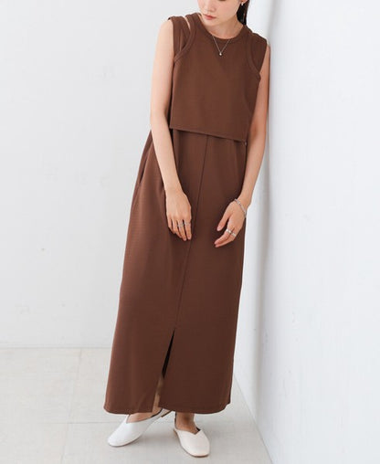 Layered Set Dress◇Combines Both Stretch and Moderate Texture