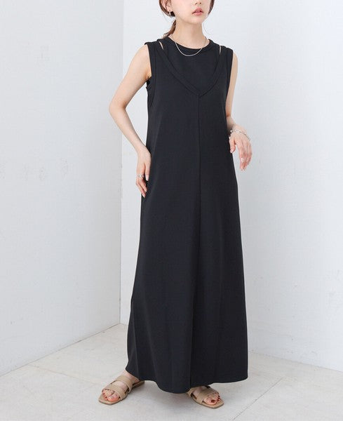 Layered Set Dress◇Combines Both Stretch and Moderate Texture
