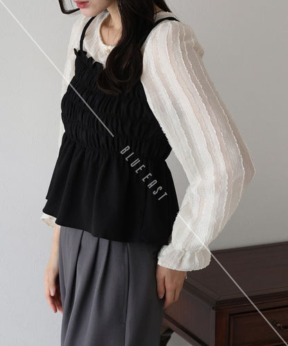 Button Shirt/Blouse Ladies fashion Layered Blouse Bustier [2025 NEW]