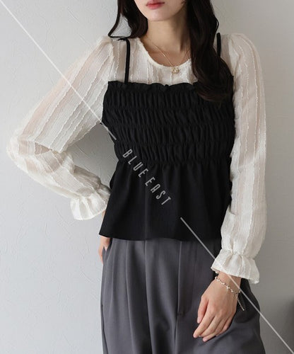 Button Shirt/Blouse Ladies fashion Layered Blouse Bustier [2025 NEW]