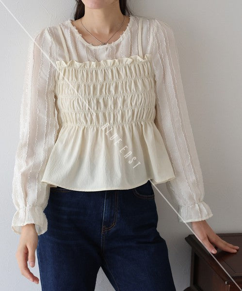 Button Shirt/Blouse Ladies fashion Layered Blouse Bustier [2025 NEW]