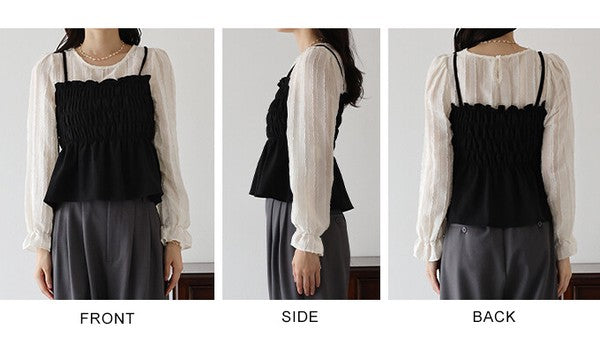 Button Shirt/Blouse Ladies fashion Layered Blouse Bustier [2025 NEW]
