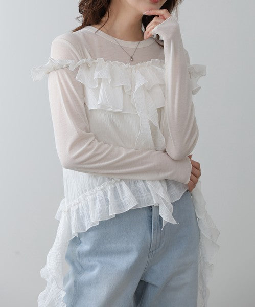 Bab Ruffle Frill Camisole◇Can Be Worn Across All Seasons