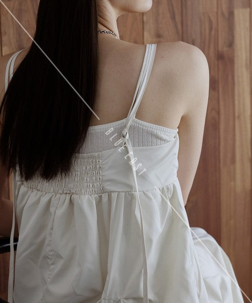 Casual Dress Ladies fashion Tuck Balloon Camisole Dress
