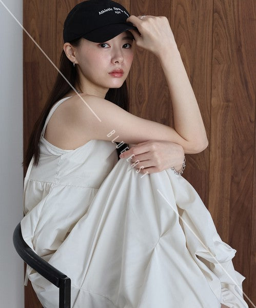 Casual Dress Ladies fashion Tuck Balloon Camisole Dress