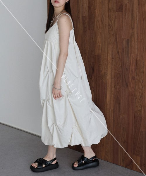 Casual Dress Ladies fashion Tuck Balloon Camisole Dress