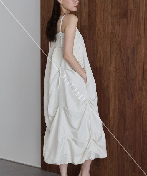 Casual Dress Ladies fashion Tuck Balloon Camisole Dress