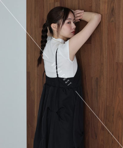 Casual Dress Ladies fashion Tuck Balloon Camisole Dress