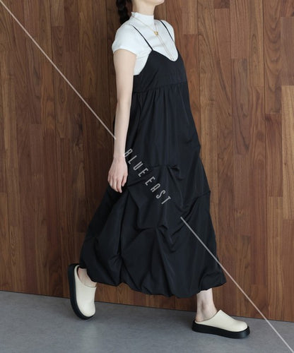 Casual Dress Ladies fashion Tuck Balloon Camisole Dress