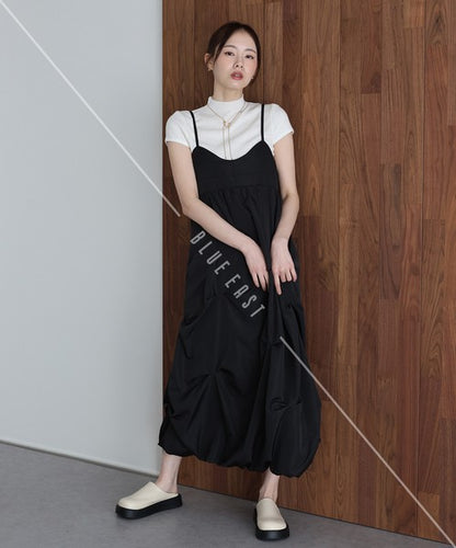 Casual Dress Ladies fashion Tuck Balloon Camisole Dress