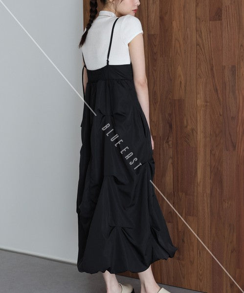 Casual Dress Ladies fashion Tuck Balloon Camisole Dress