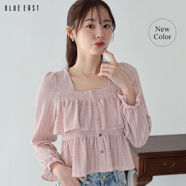 Button Shirt/Blouse Square Tiered