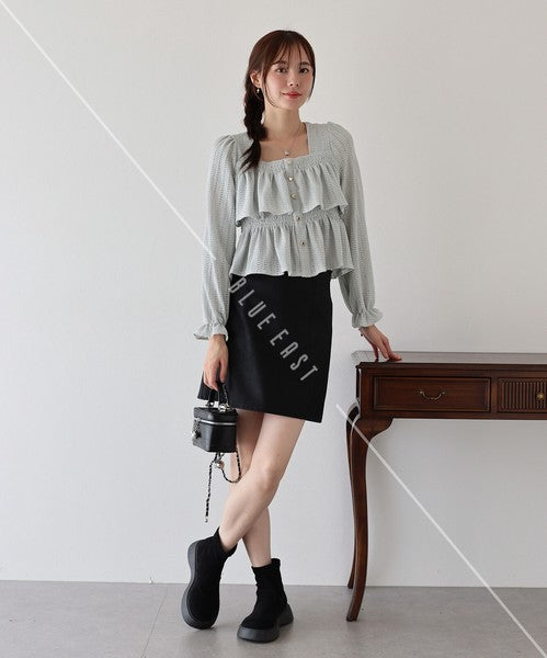 Button Shirt/Blouse Square Tiered