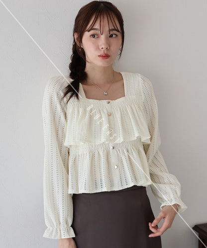 Button Shirt/Blouse Square Tiered