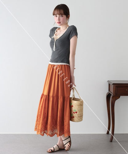 Skirt Tiered Skirt Cotton