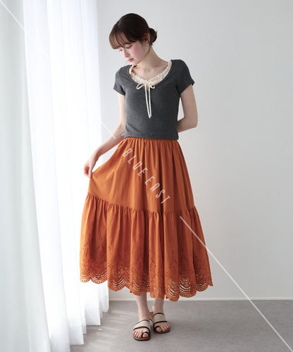 Skirt Tiered Skirt Cotton