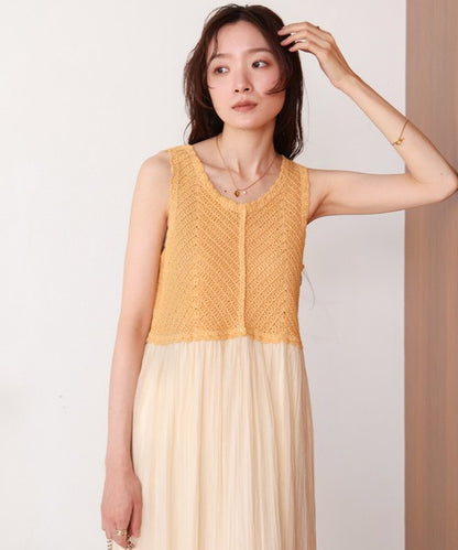 Crochet Combi Cami Dress◇Crochet Combination Camisole Dress