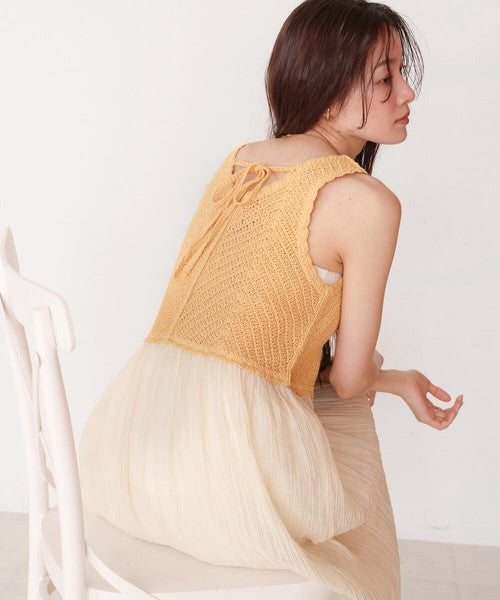 Crochet Combi Cami Dress◇Crochet Combination Camisole Dress