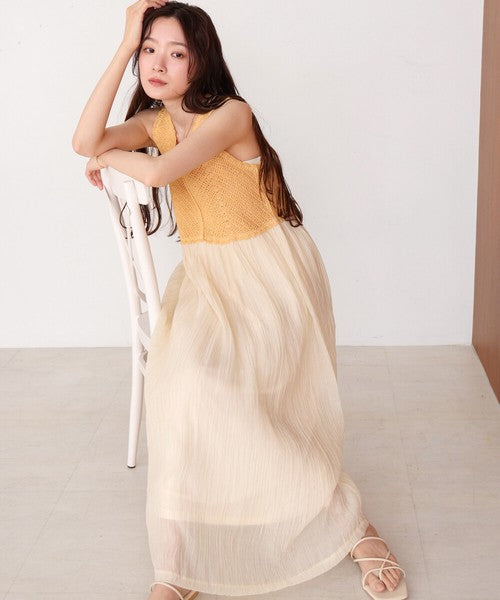 Crochet Combi Cami Dress◇Crochet Combination Camisole Dress