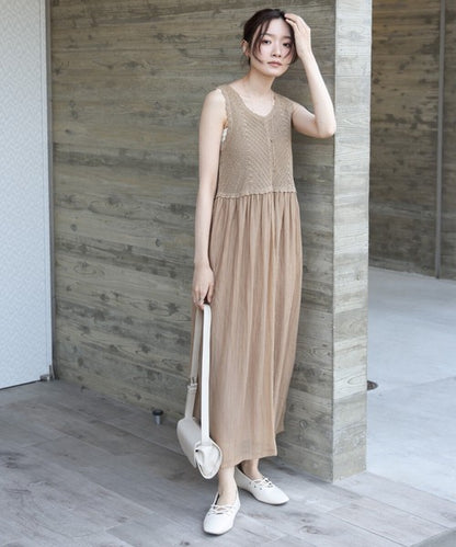 Crochet Combi Cami Dress◇Crochet Combination Camisole Dress