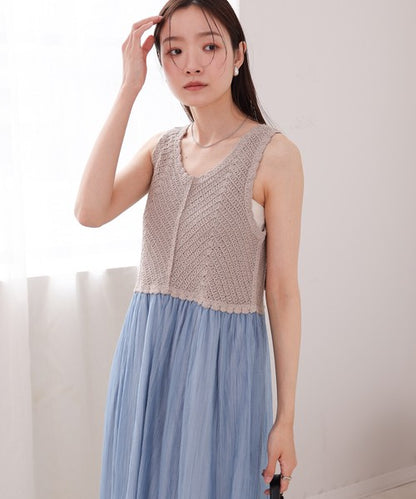 Crochet Combi Cami Dress◇Crochet Combination Camisole Dress