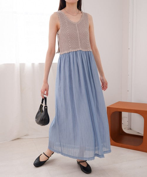Crochet Combi Cami Dress◇Crochet Combination Camisole Dress