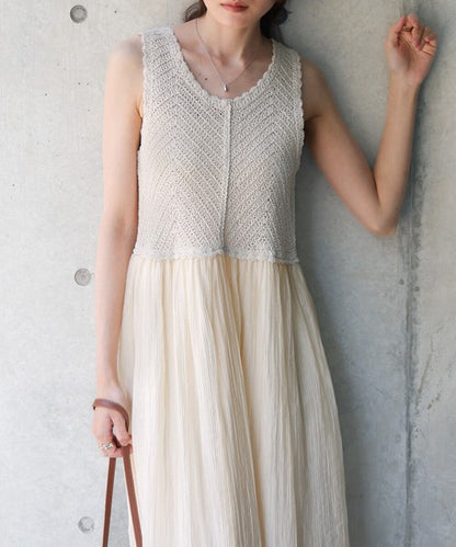 Crochet Combi Cami Dress◇Crochet Combination Camisole Dress