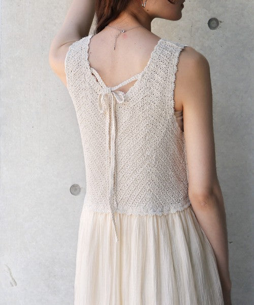 Crochet Combi Cami Dress◇Crochet Combination Camisole Dress