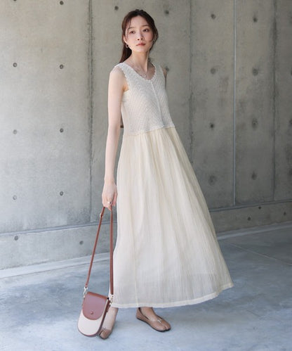 Crochet Combi Cami Dress◇Crochet Combination Camisole Dress