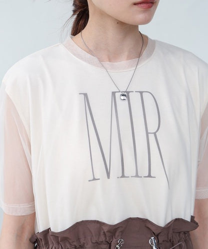 Tulle Layered Waist Drawstring Dress◇Tulle Layered Dress with Waist Drawstring