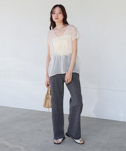 Bab Reversible Gather Blouse◇Reversible Blouse to Change the Look as You Like