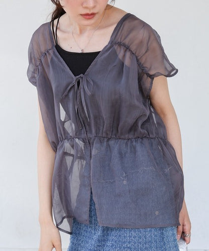 Bab Reversible Gather Blouse◇Reversible Blouse to Change the Look as You Like