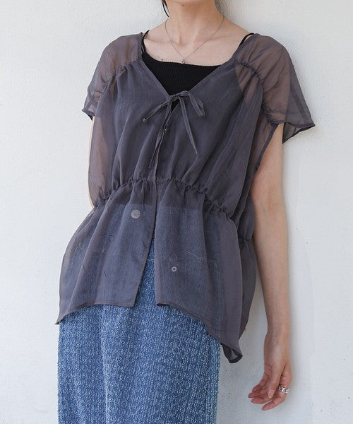 Bab Reversible Gather Blouse◇Reversible Blouse to Change the Look as You Like
