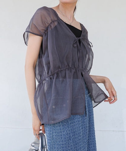 Bab Reversible Gather Blouse◇Reversible Blouse to Change the Look as You Like