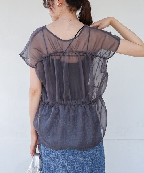 Bab Reversible Gather Blouse◇Reversible Blouse to Change the Look as You Like
