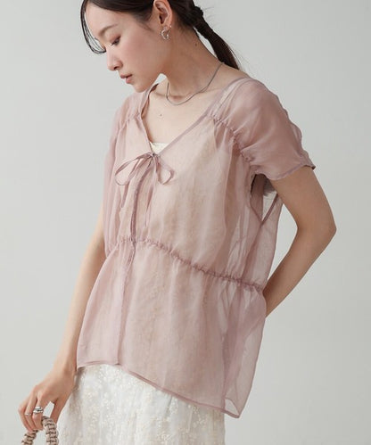 Bab Reversible Gather Blouse◇Reversible Blouse to Change the Look as You Like