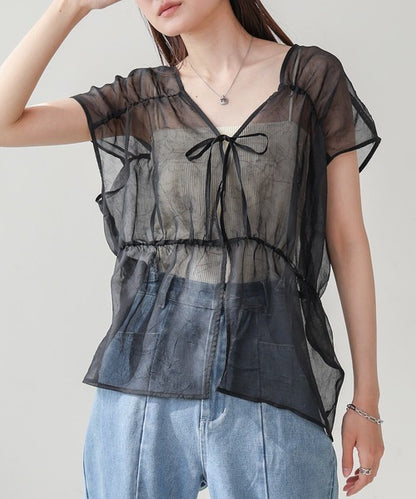 Bab Reversible Gather Blouse◇Reversible Blouse to Change the Look as You Like