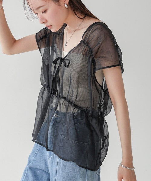 Bab Reversible Gather Blouse◇Reversible Blouse to Change the Look as You Like