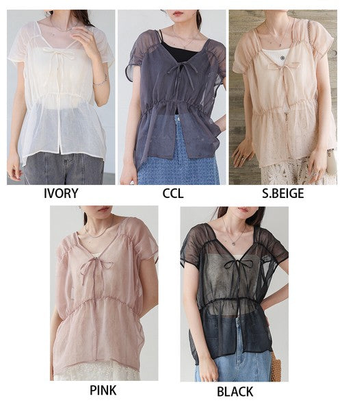 Bab Reversible Gather Blouse◇Reversible Blouse to Change the Look as You Like