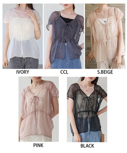 Bab Reversible Gather Blouse◇Reversible Blouse to Change the Look as You Like