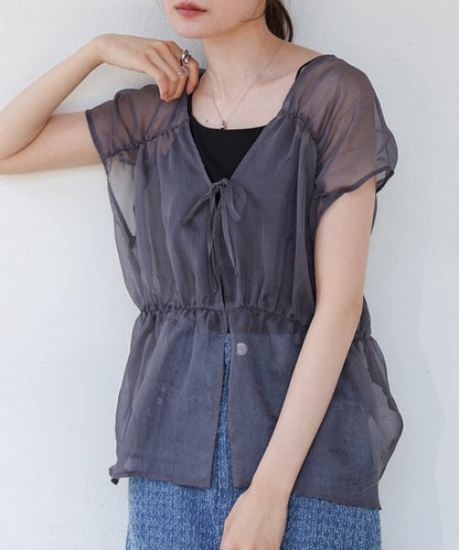Bab Reversible Gather Blouse◇Reversible Blouse to Change the Look as You Like
