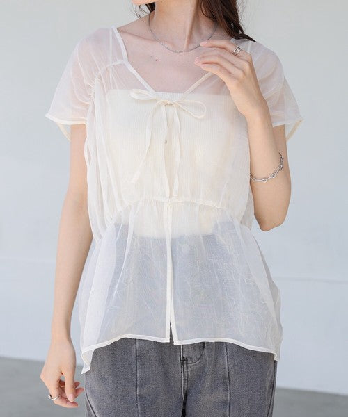 Bab Reversible Gather Blouse◇Reversible Blouse to Change the Look as You Like