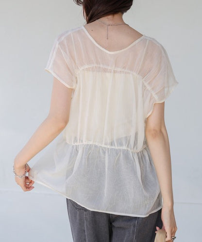 Bab Reversible Gather Blouse◇Reversible Blouse to Change the Look as You Like