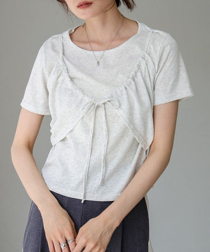 Bab Bustier-Layered Design Top – Soft Cotton-Blend for Summer Comfort