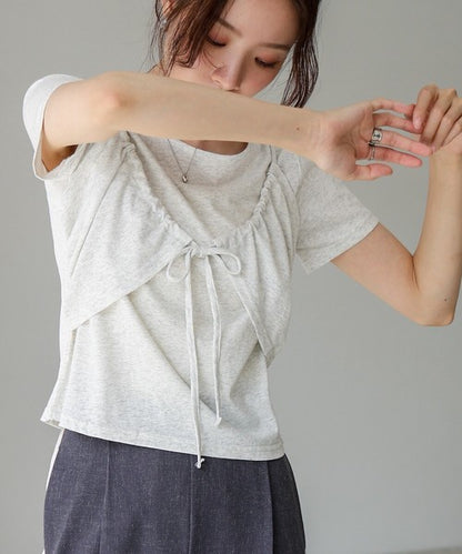 Bab Bustier-Layered Design Top – Soft Cotton-Blend for Summer Comfort