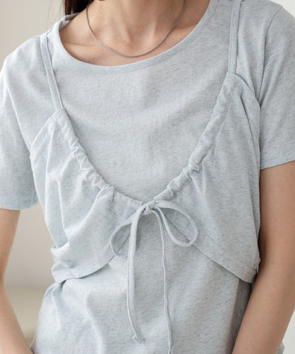 Bab Bustier-Layered Design Top – Soft Cotton-Blend for Summer Comfort